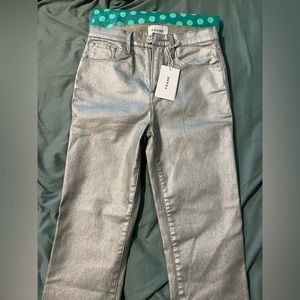 Metallic Silver Jeans